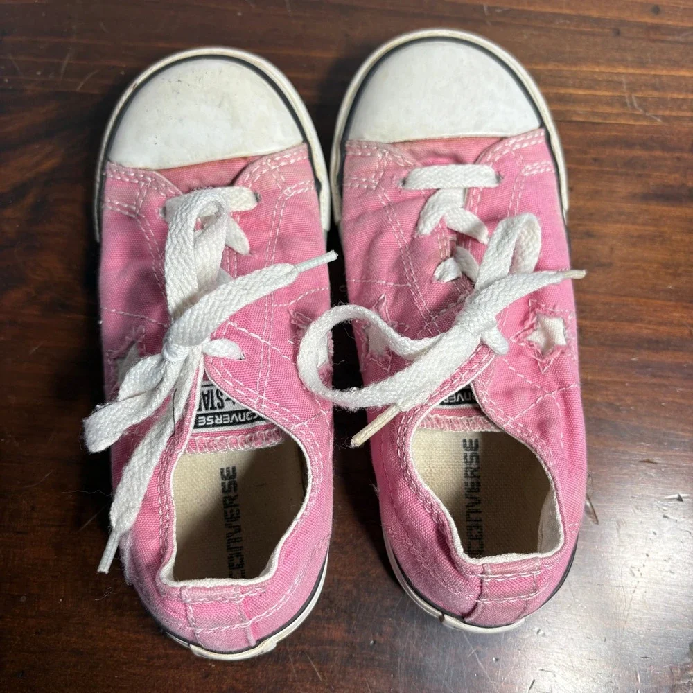 Converse Sneakers Kids 11 Pink One Star Low Top Canvas Lace‎ Up 703652FT